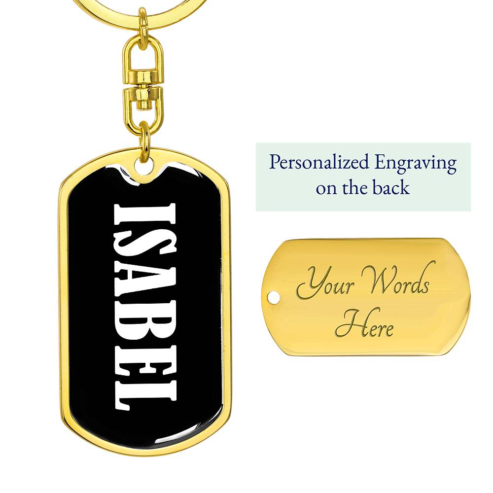 Isabel v01w - Luxury Dog Tag Keychain