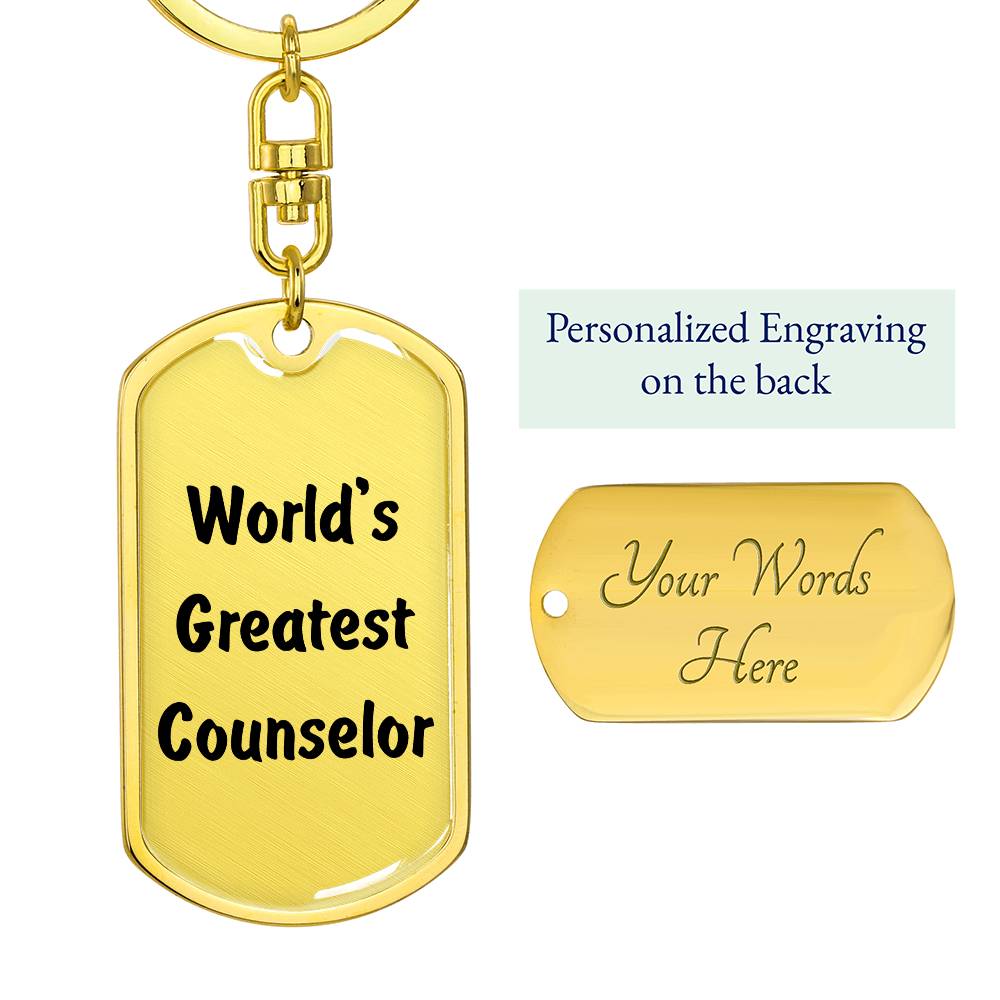 World's Greatest Counselor - Luxury Dog Tag Keychain