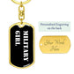 Military Girl v3 - Luxury Dog Tag Keychain