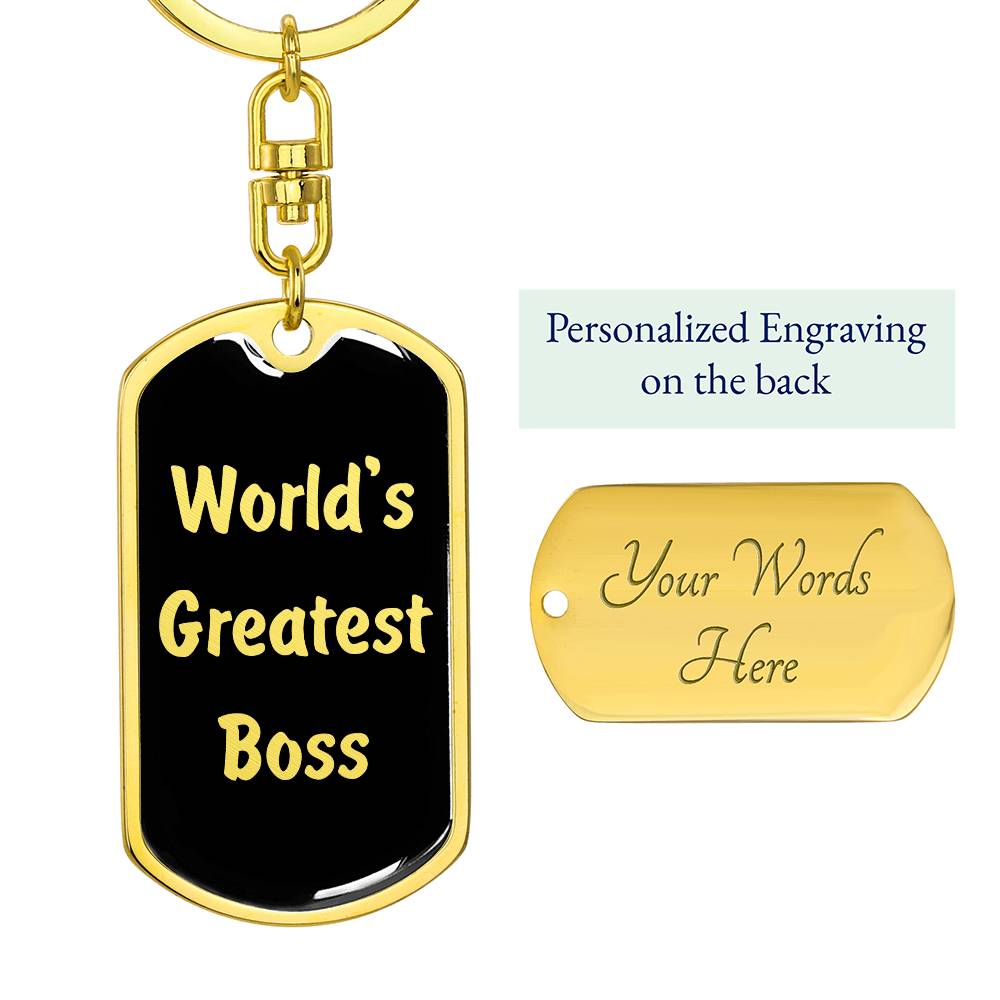 World's Greatest Boss v2 - Luxury Dog Tag Keychain