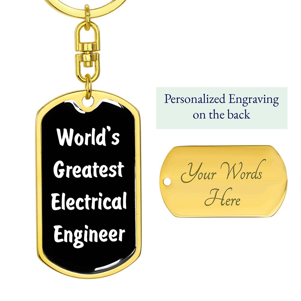 World's Greatest Electrical Engineer v3 - Luxury Dog Tag Keychain