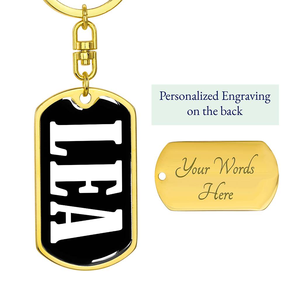 Lea v03 - Luxury Dog Tag Keychain