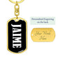 Jaime v03 - Luxury Dog Tag Keychain