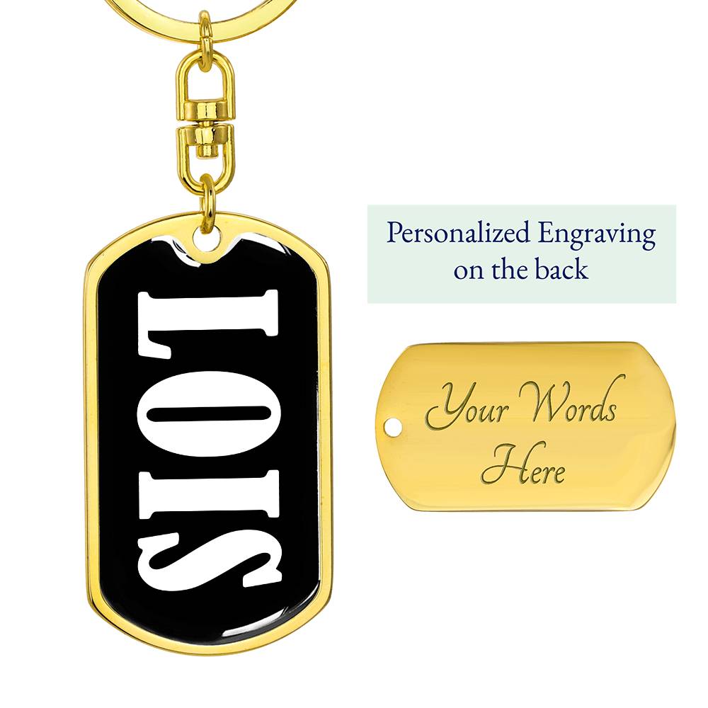 Lois v01w - Luxury Dog Tag Keychain