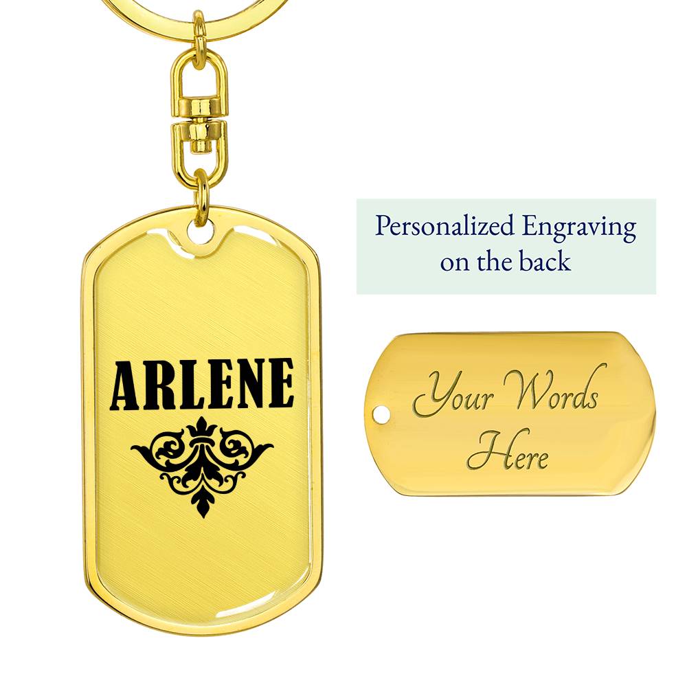 Arlene v01a - Luxury Dog Tag Keychain