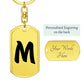 Initial M v1b - Luxury Dog Tag Keychain