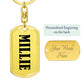 Millie v01 - Luxury Dog Tag Keychain