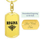 Regina v01a - Luxury Dog Tag Keychain