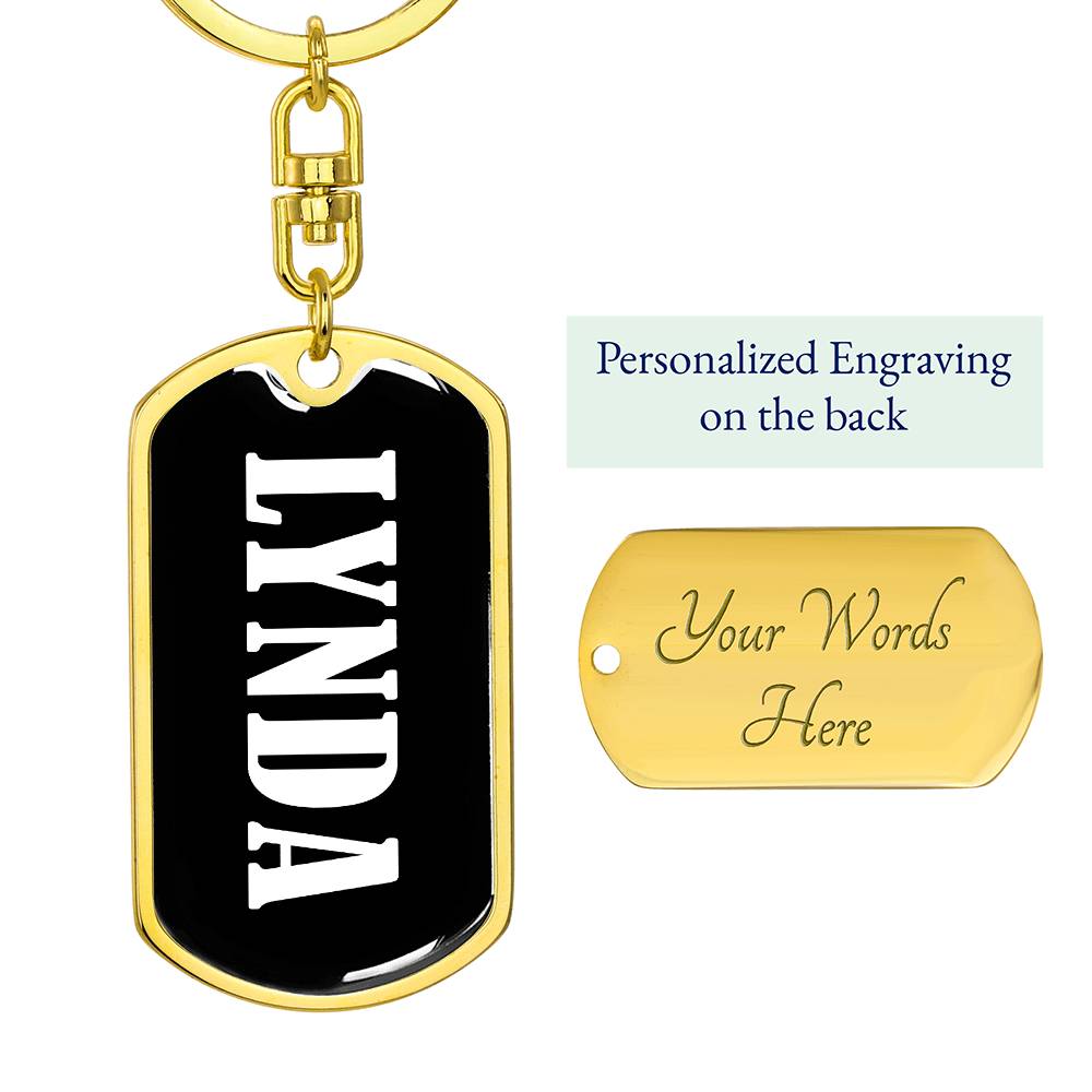 Lynda v01w - Luxury Dog Tag Keychain