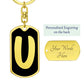 Initial U v2b - Luxury Dog Tag Keychain
