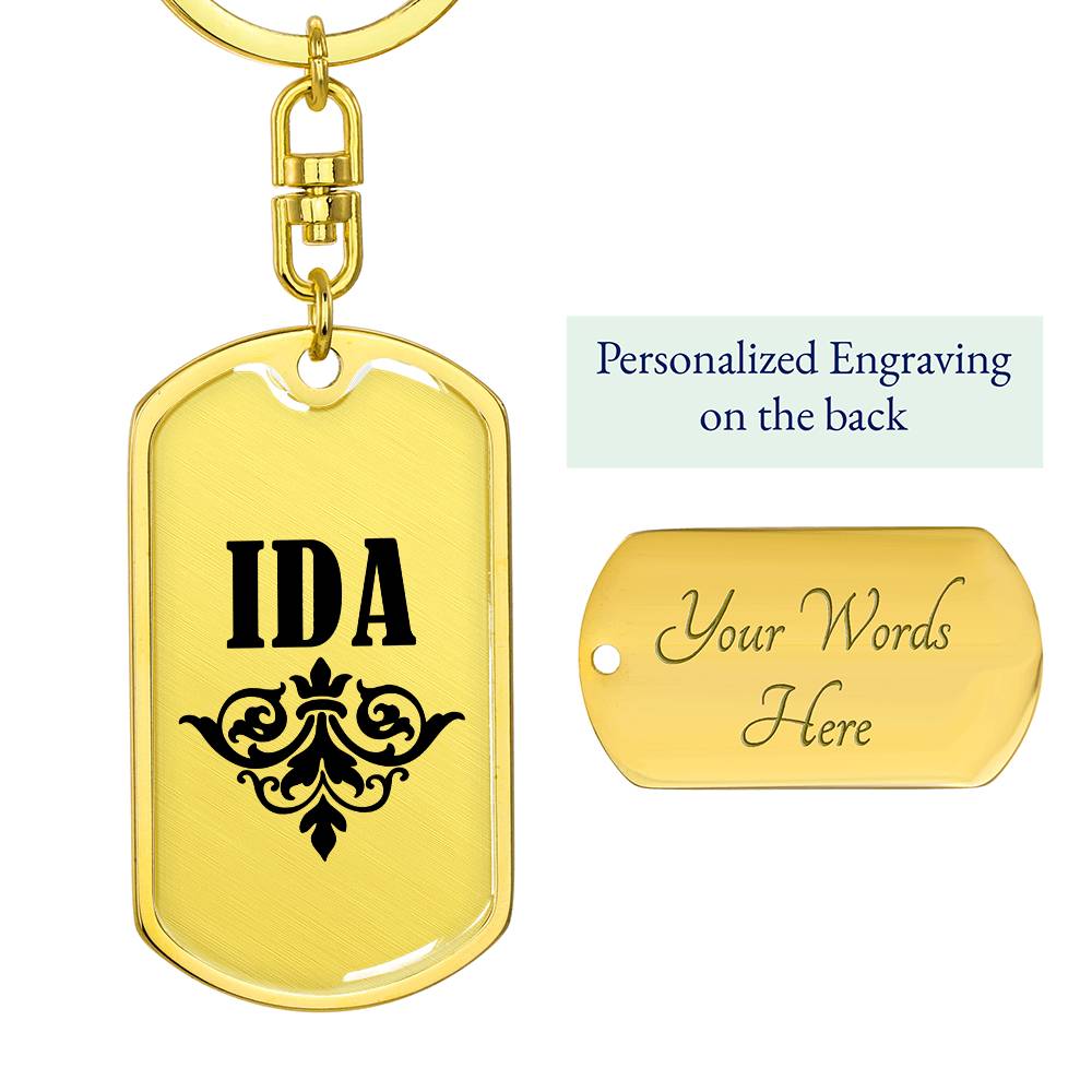 Ida v01a - Luxury Dog Tag Keychain