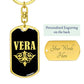 Vera v02a - Luxury Dog Tag Keychain