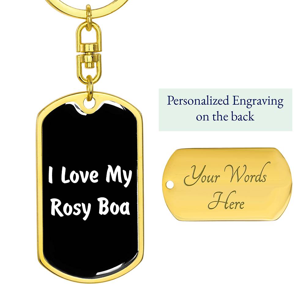 Love My Rosy Boa v3 - Luxury Dog Tag Keychain