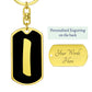 Initial I v2b - Luxury Dog Tag Keychain