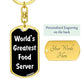 World's Greatest Food Server v3 - Luxury Dog Tag Keychain