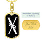 Initial X v001-13 - Luxury Dog Tag Keychain