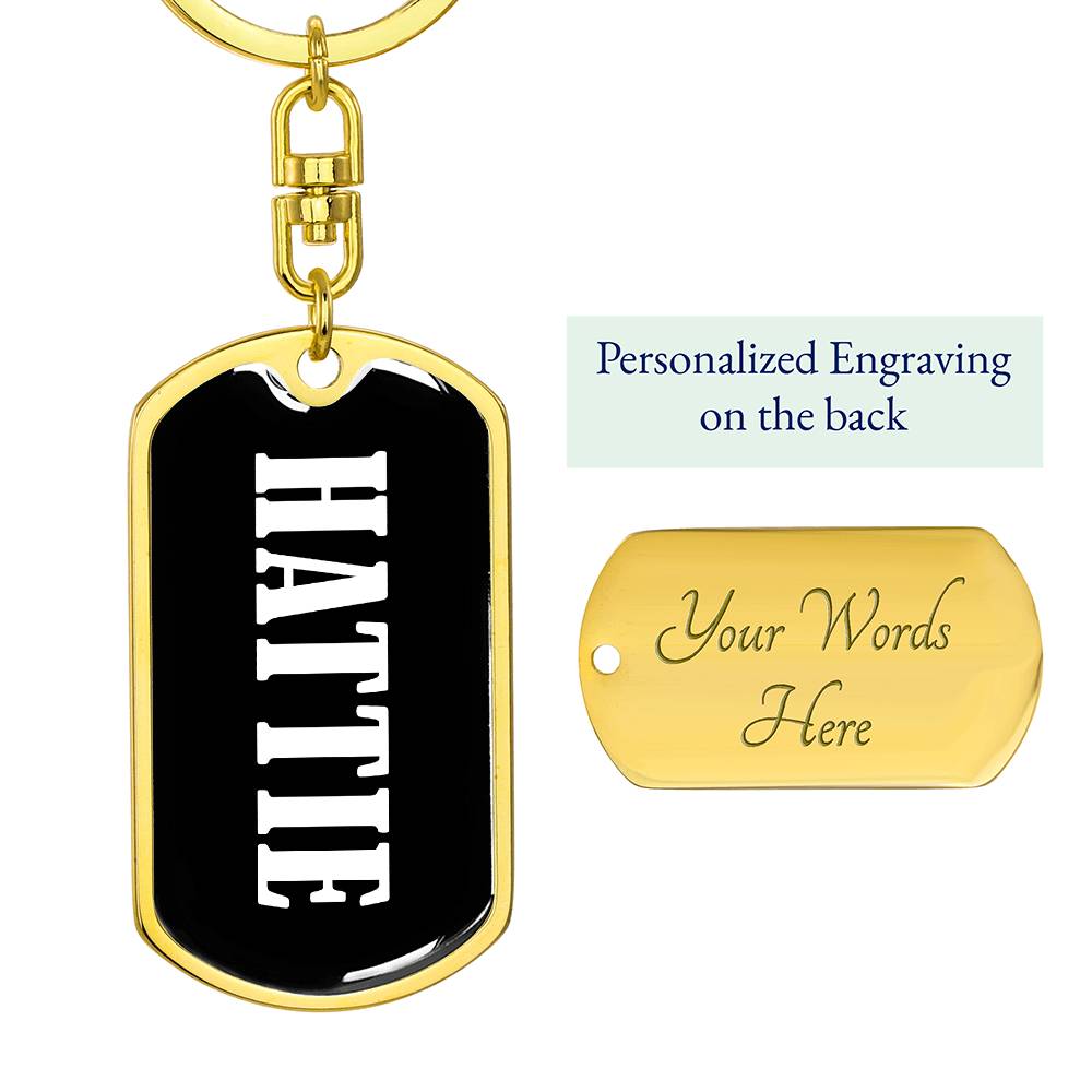 Hattie v01w - Luxury Dog Tag Keychain