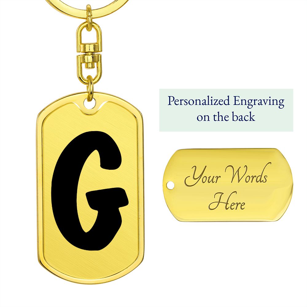 Initial G v1b - Luxury Dog Tag Keychain