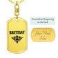 Brittany v01a - Luxury Dog Tag Keychain