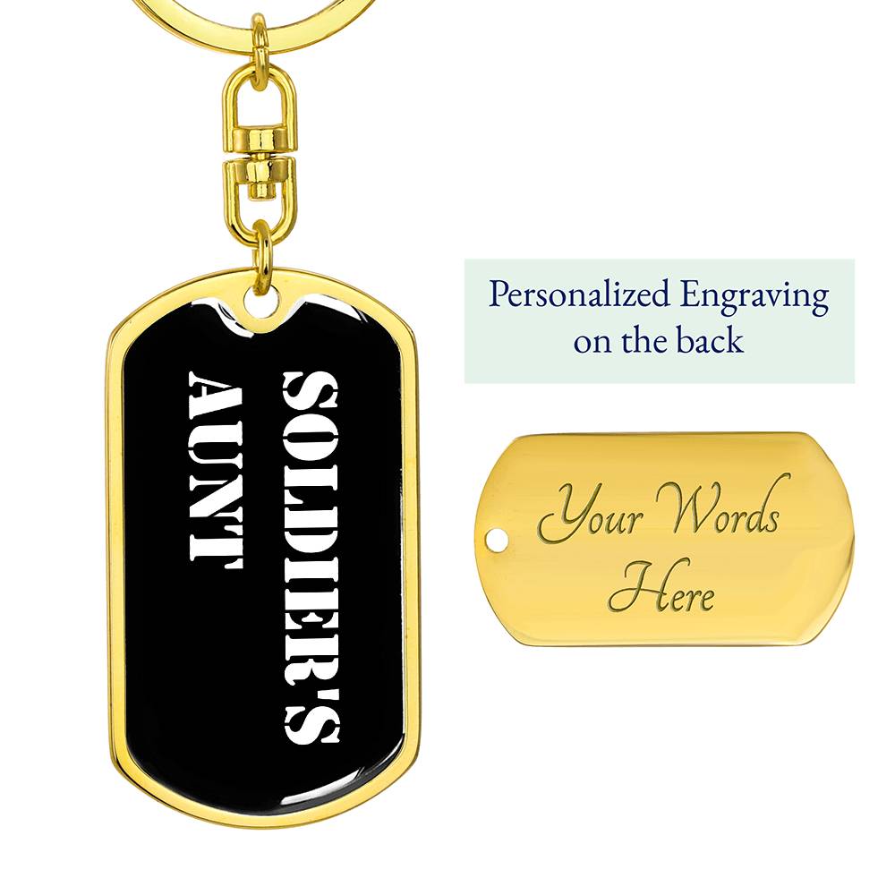 Soldier's Aunt v3 - Luxury Dog Tag Keychain