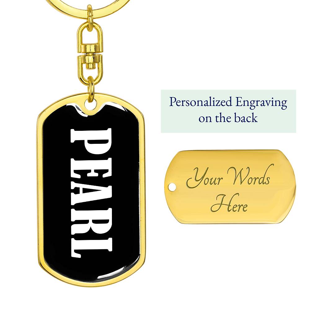 Pearl v01w - Luxury Dog Tag Keychain