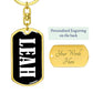 Leah v01w - Luxury Dog Tag Keychain