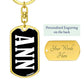 Ann v01w - Luxury Dog Tag Keychain