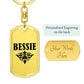 Bessie v01a - Luxury Dog Tag Keychain