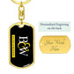 B and W - Luxury Dog Tag Keychain