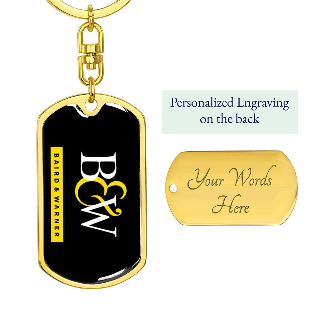 B and W - Luxury Dog Tag Keychain