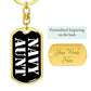 Navy Aunt v3 - Luxury Dog Tag Keychain