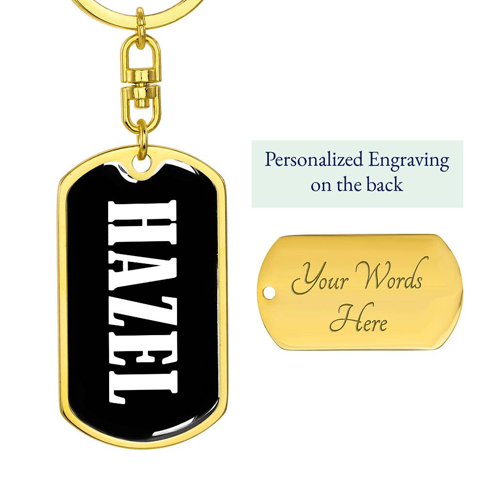 Hazel v01w - Luxury Dog Tag Keychain