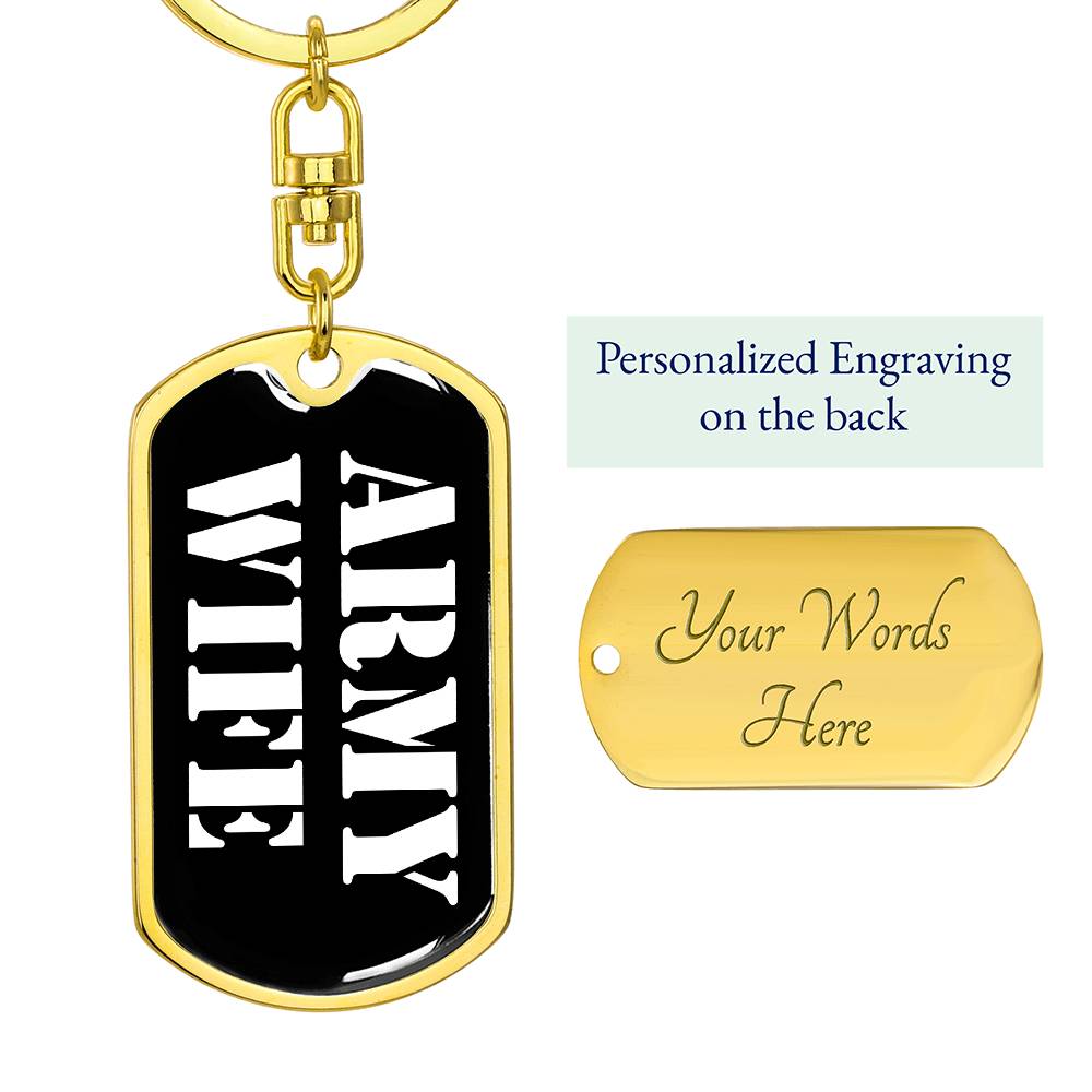 Army Wife v3 - Luxury Dog Tag Keychain