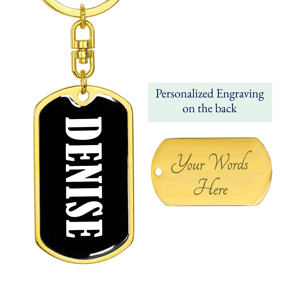 Denise v01w - Luxury Dog Tag Keychain