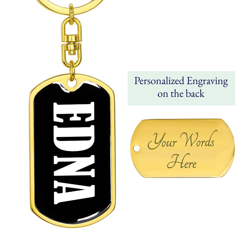 Edna v01w - Luxury Dog Tag Keychain