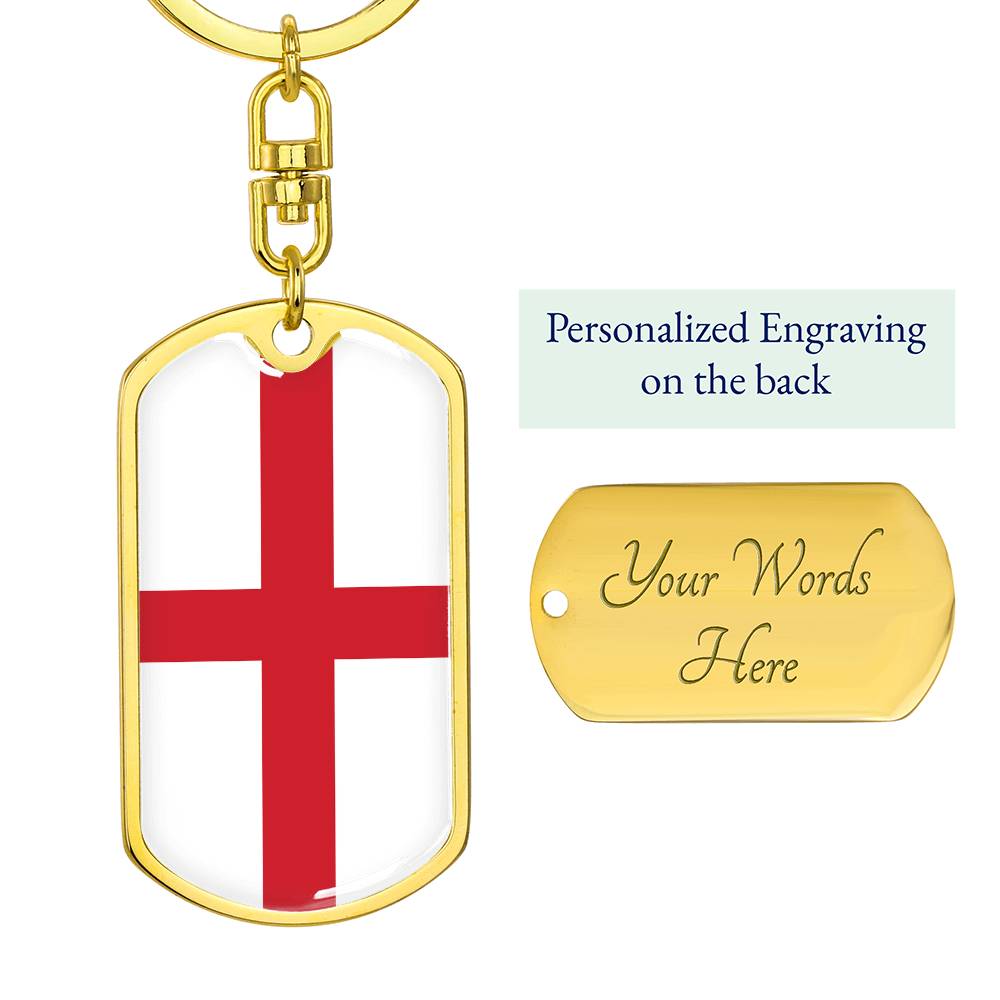 English Flag - Luxury Dog Tag Keychain