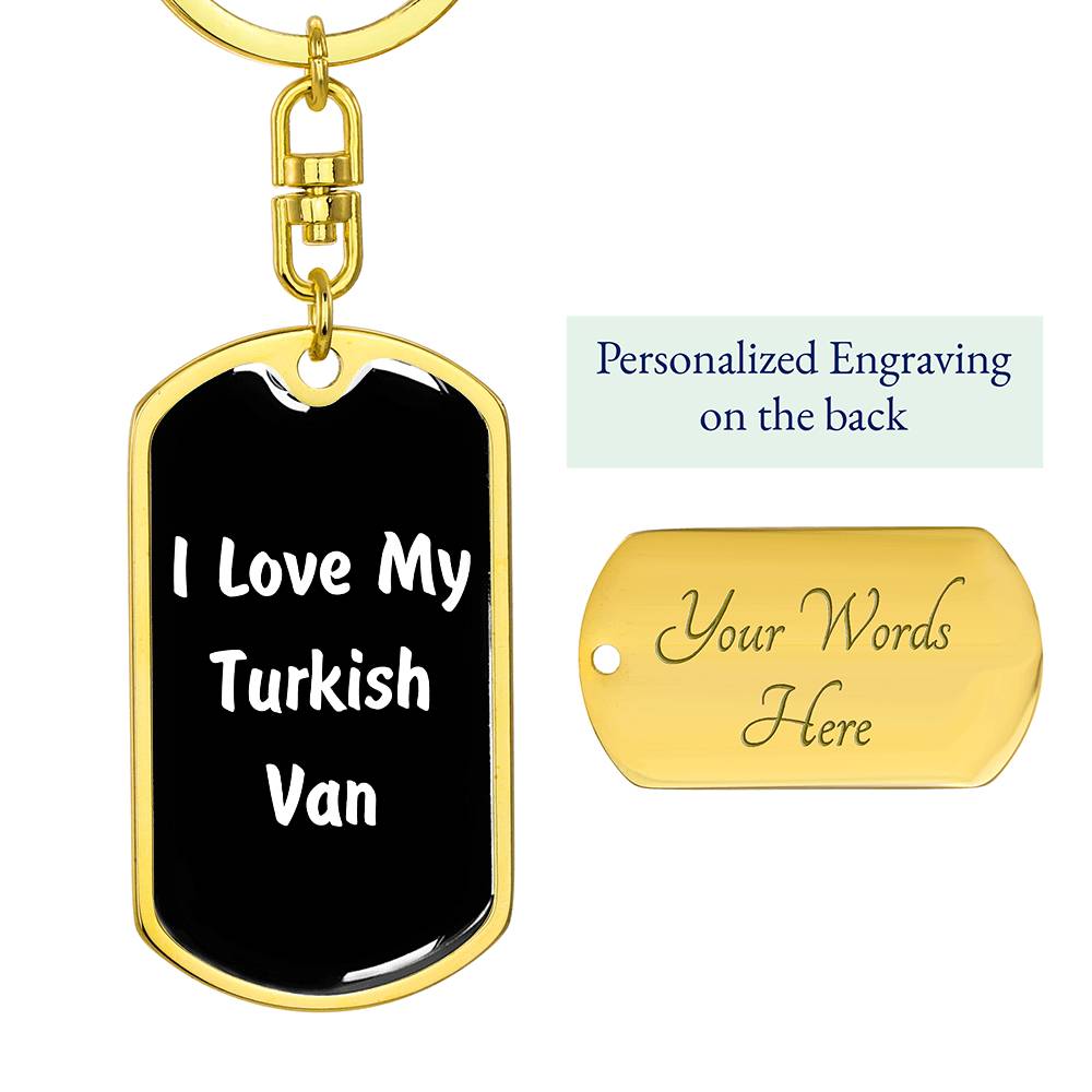 Love My Turkish Van v3 - Luxury Dog Tag Keychain