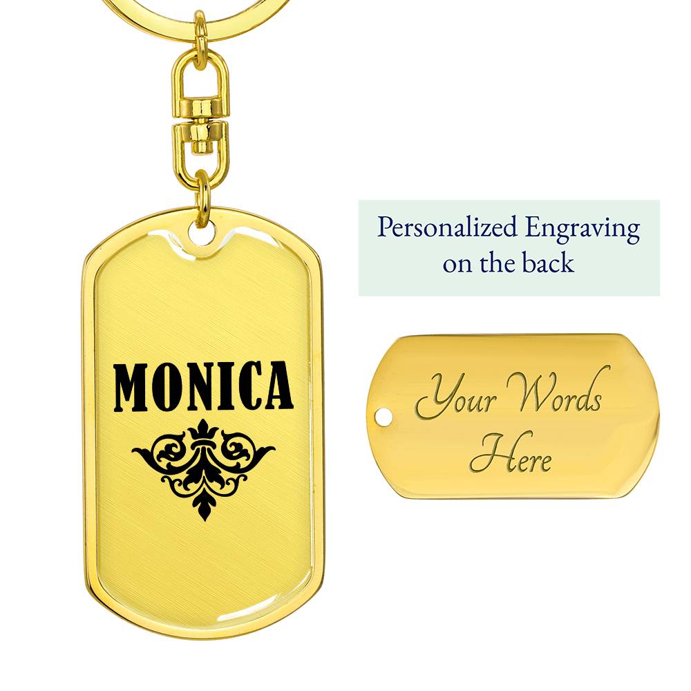 Monica v01a - Luxury Dog Tag Keychain