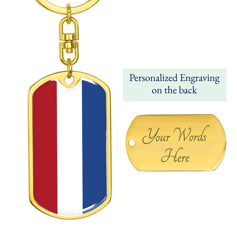 Dutch Flag - Luxury Dog Tag Keychain
