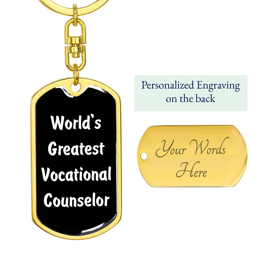 World's Greatest Vocational Counselor v3 - Luxury Dog Tag Keychain