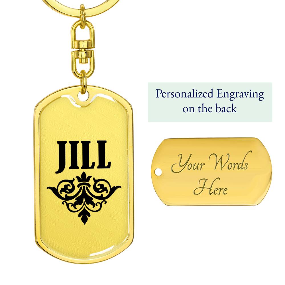 Jill v01a - Luxury Dog Tag Keychain