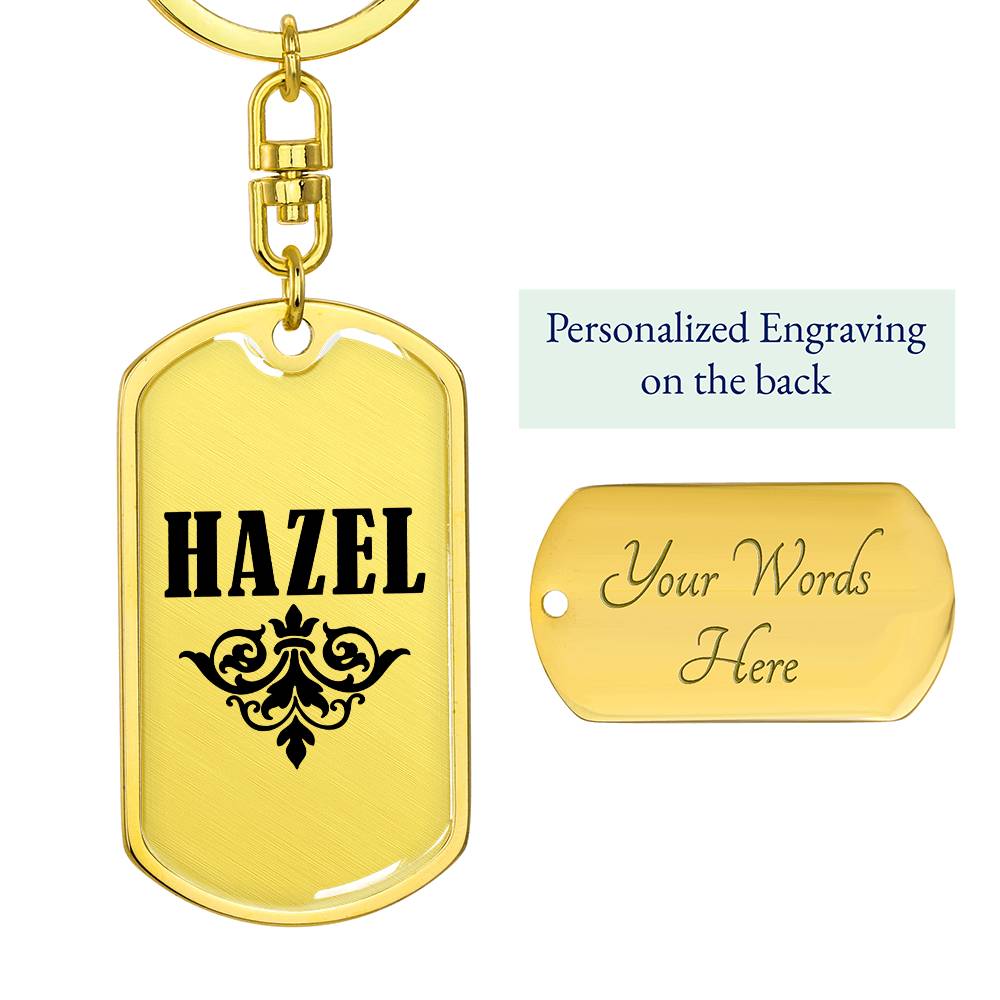 Hazel v01a - Luxury Dog Tag Keychain
