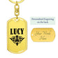 Lucy v01a - Luxury Dog Tag Keychain