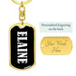 Elaine v01w - Luxury Dog Tag Keychain