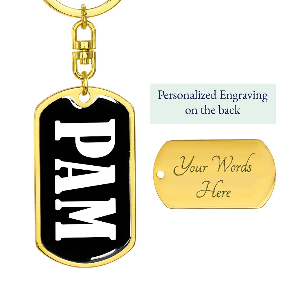 Pam v01w - Luxury Dog Tag Keychain