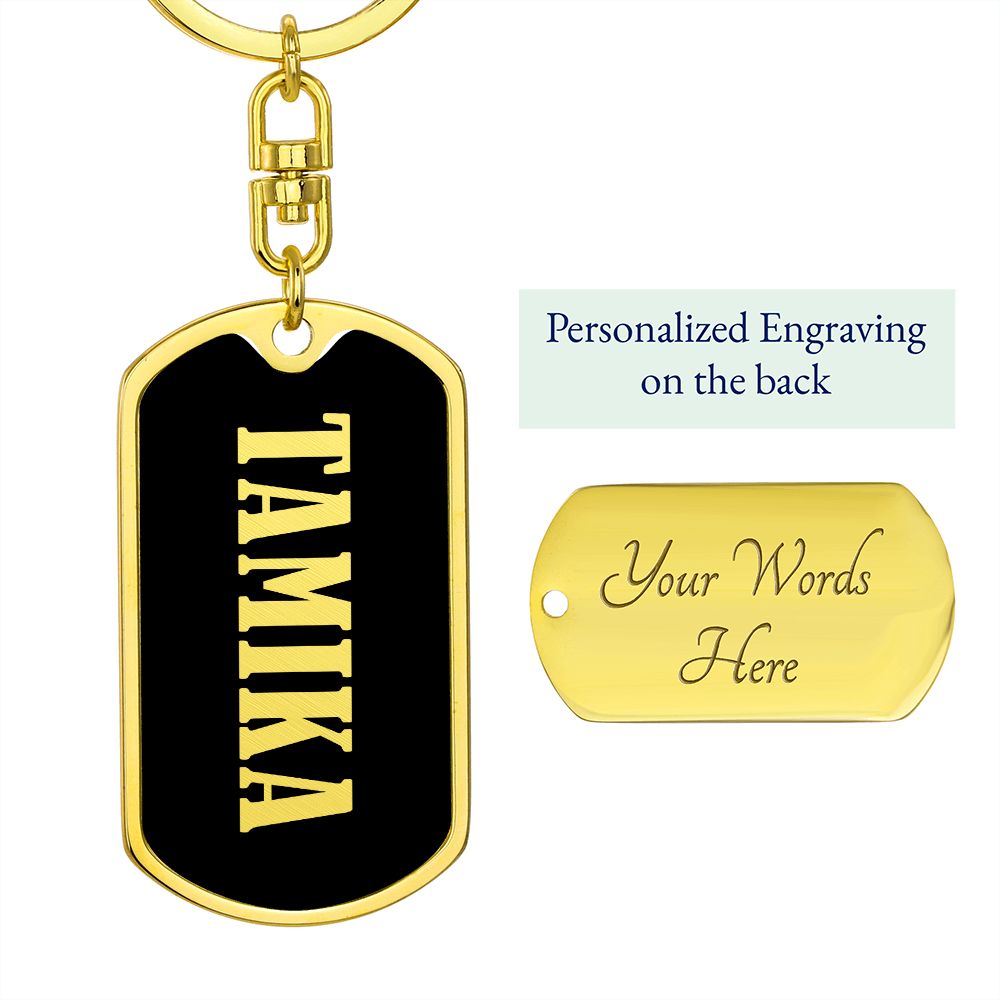 Tamika v02 - Luxury Dog Tag Keychain