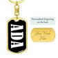 Ada v01w - Luxury Dog Tag Keychain