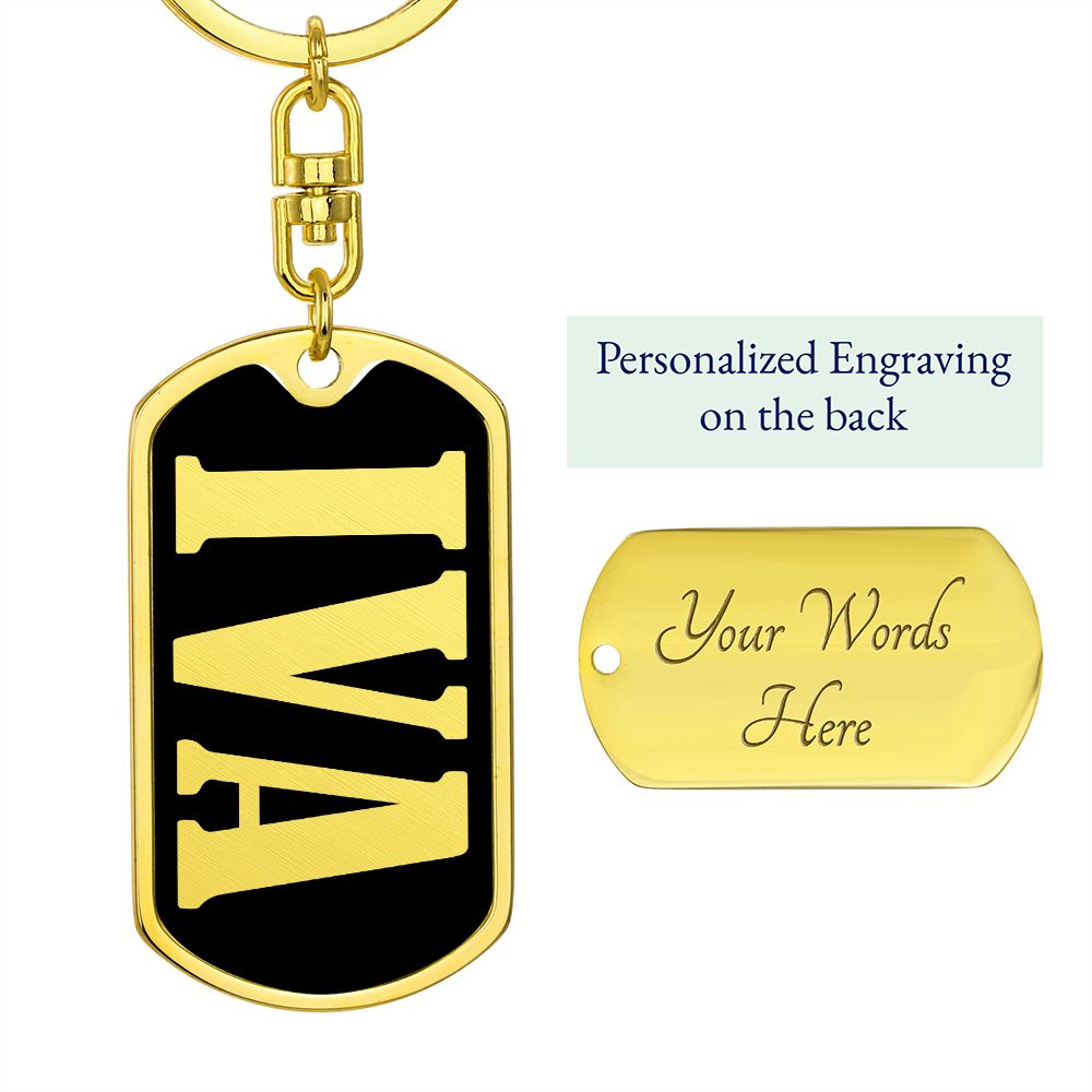 Iva v02 - Luxury Dog Tag Keychain