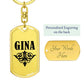 Gina v01a - Luxury Dog Tag Keychain