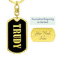 Trudy v02 - Luxury Dog Tag Keychain